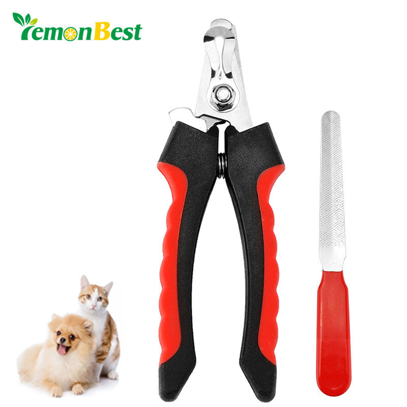 LemonBest Pet Nail Clipper Trimmer Ergonomic with Guard and Nail File for Large Medium Dog Pets Animal Nail Scissor Nail Cutter